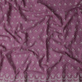 Orchid Mauve Embroidered Cotton Voile Fabric 150cm
