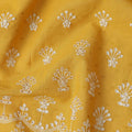 Mustard Yellow Embroidered Cotton Voile Fabric 150cm