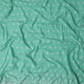 Mint Teal Green Floral Embroidered Voile 140cm India