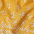 Mustard Yellow Floral Embroidered Voile 140cm India