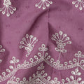 Mauve Purple Floral Embroidered Voile 140cm India