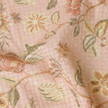 Blush Pink Botanical Floral Embroidered Voile 110cm