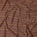 Burgundy Gold Stripe Embroidered Cotton Voile 110cm
