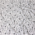 Ivory White Embroidered Cotton Voile Fabric 110cm