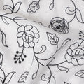 Ivory White Embroidered Cotton Voile Fabric 110cm