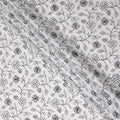Ivory White Embroidered Cotton Voile Fabric 110cm