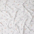 Ivory Multicolor Embroidered Cotton Voile Fabric 110cm