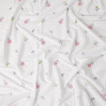 Pastel Multicolor Embroidered Cotton Voile Fabric 110cm