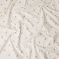 Ivory White Embroidered Cotton Voile Fabric 110cm