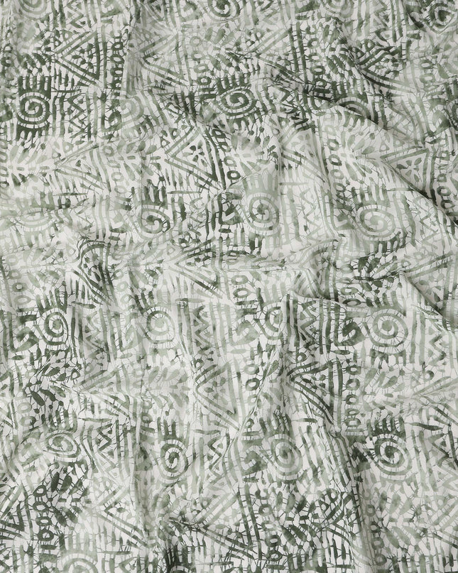Sage Green Digital Print Lawn Fabric 110cm