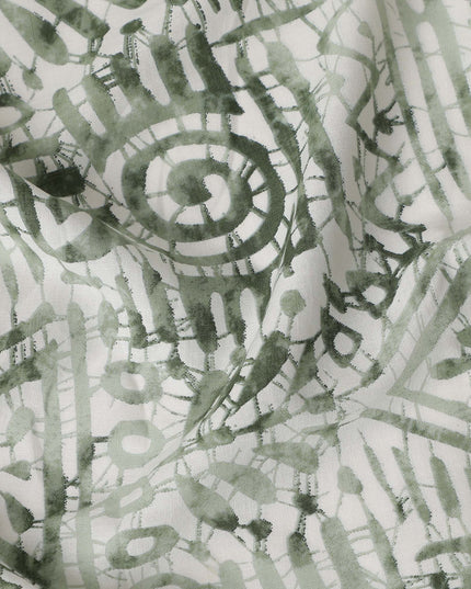 Sage Green Digital Print Lawn Fabric 110cm