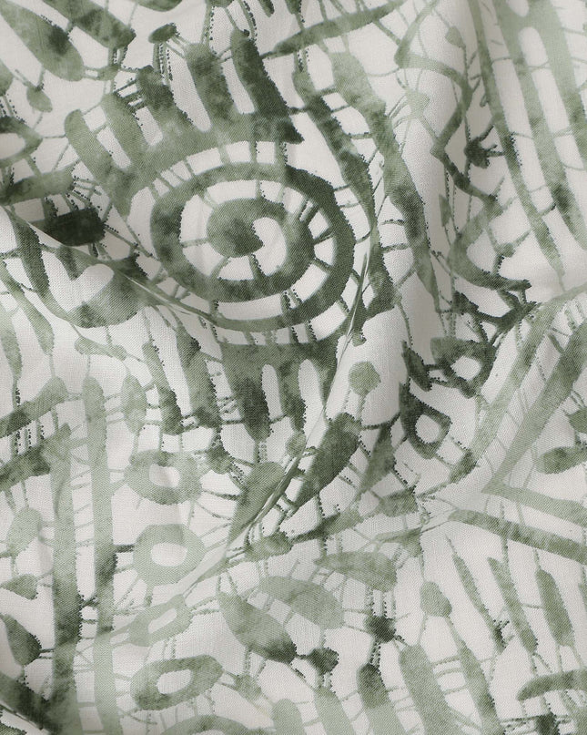 Sage Green Digital Print Lawn Fabric 110cm
