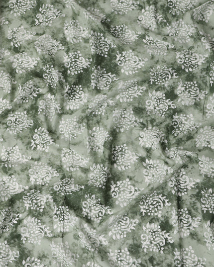 Moss Green Digital Print Lawn Fabric 110cm