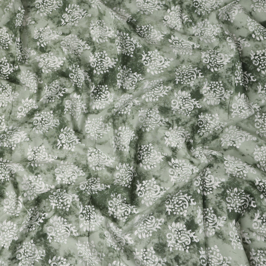 Moss Green Digital Print Lawn Fabric 110cm