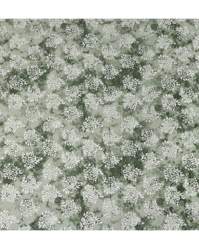 Moss Green Digital Print Lawn Fabric 110cm