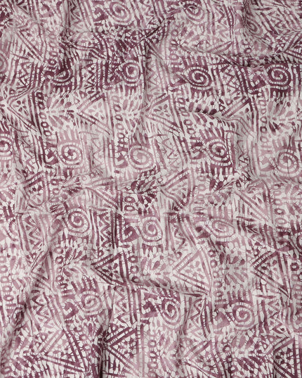 Plum Purple Digital Print Lawn Fabric 110cm