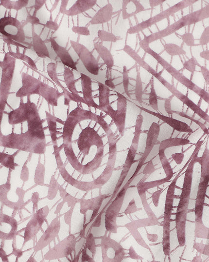 Plum Purple Digital Print Lawn Fabric 110cm