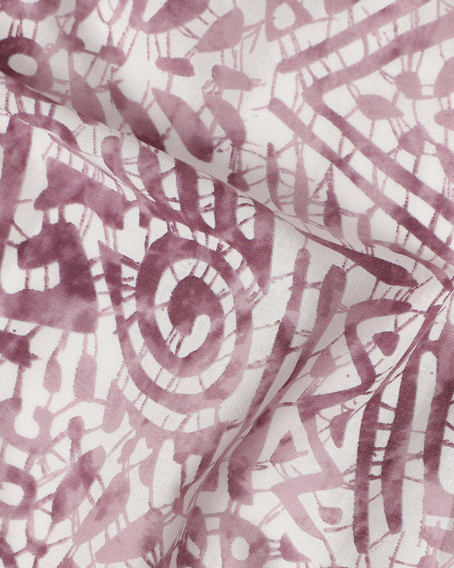 Plum Purple Digital Print Lawn Fabric 110cm