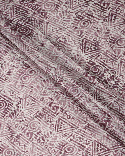 Plum Purple Digital Print Lawn Fabric 110cm