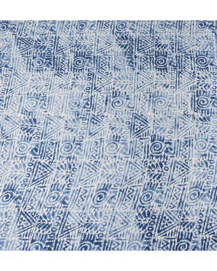 Denim Blue Digital Print Lawn Fabric 110cm