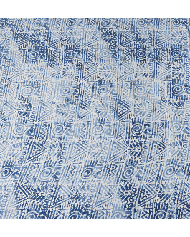 Denim Blue Digital Print Lawn Fabric 110cm