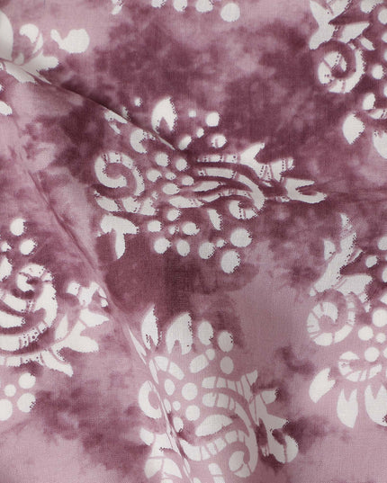 Dusty Mauve Digital Print Lawn Fabric 110cm