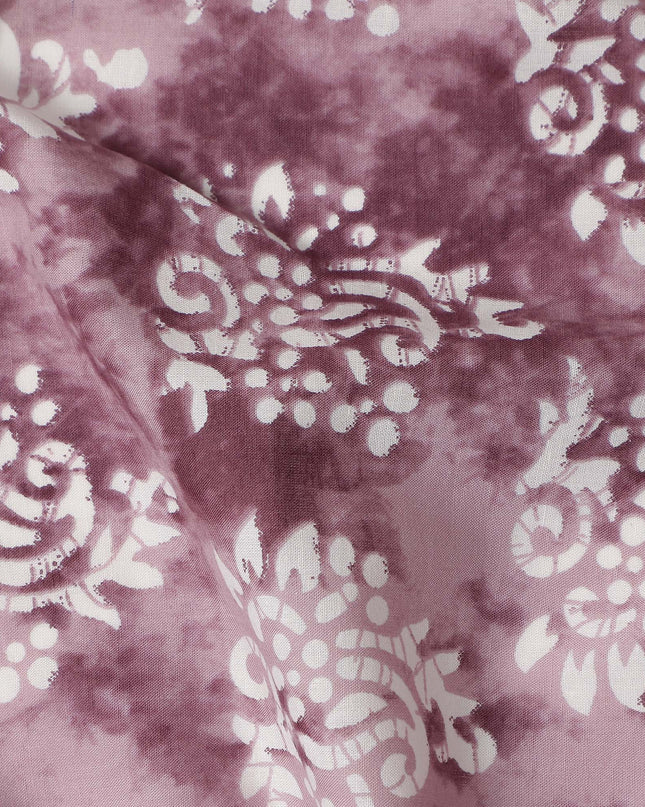 Dusty Mauve Digital Print Lawn Fabric 110cm