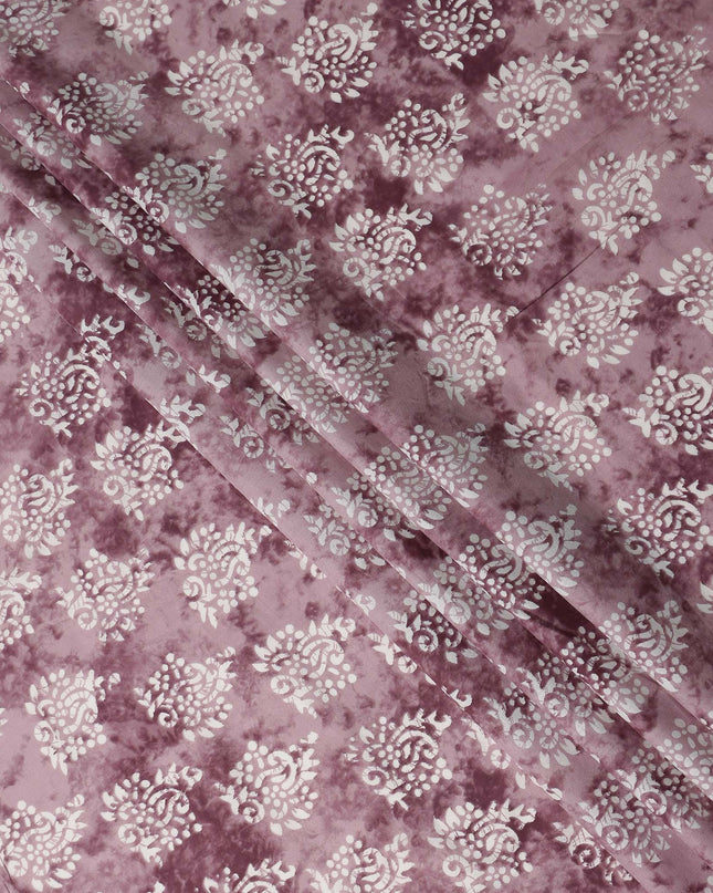 Dusty Mauve Digital Print Lawn Fabric 110cm
