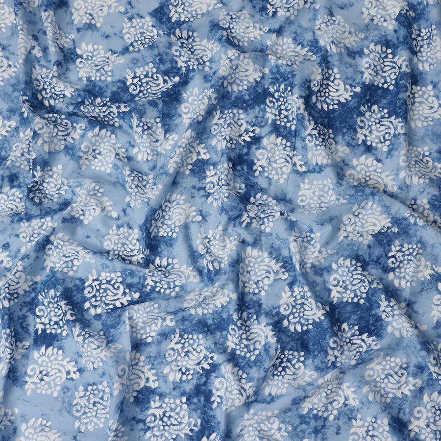 Cornflower Blue Digital Print Lawn Fabric 110cm