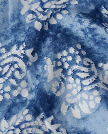 Cornflower Blue Digital Print Lawn Fabric 110cm