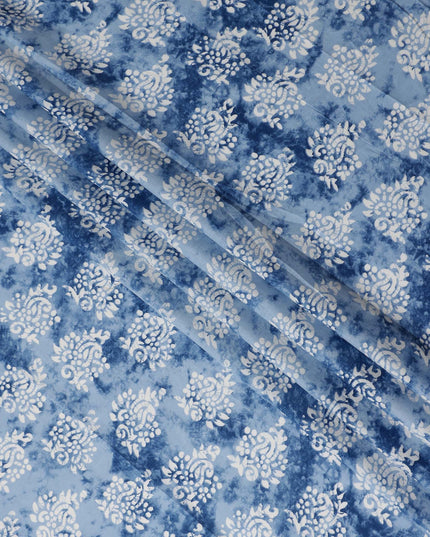 Cornflower Blue Digital Print Lawn Fabric 110cm