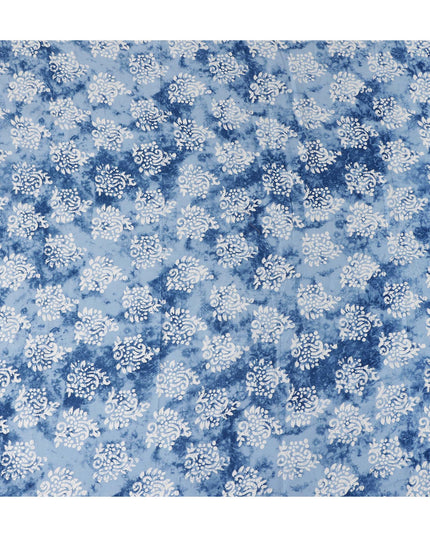 Cornflower Blue Digital Print Lawn Fabric 110cm
