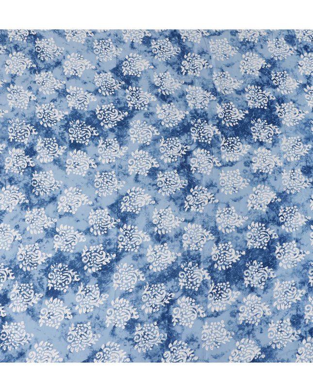 Cornflower Blue Digital Print Lawn Fabric 110cm