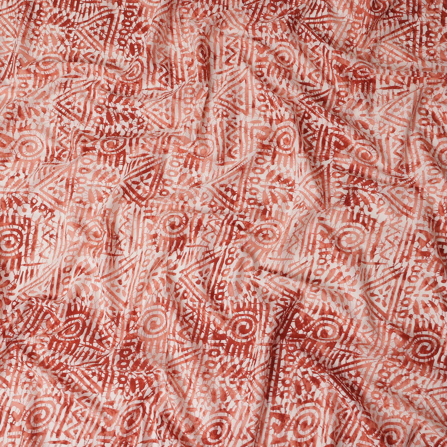 Terracotta Orange Digital Print Lawn Fabric 110cm
