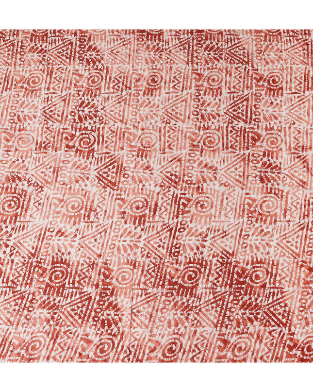 Terracotta Orange Digital Print Lawn Fabric 110cm