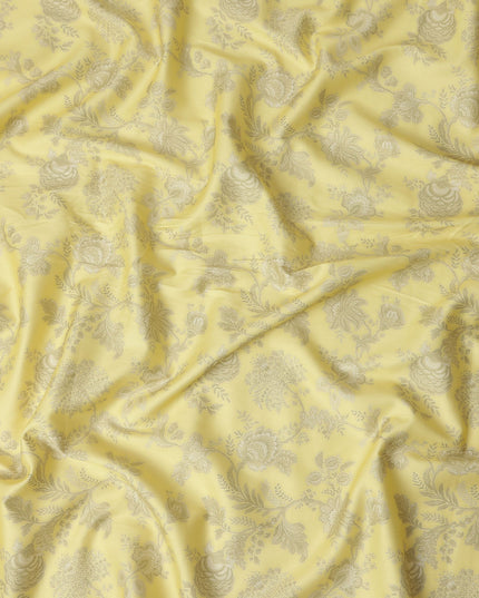 Butter Yellow Digital Print Lawn Fabric 110cm