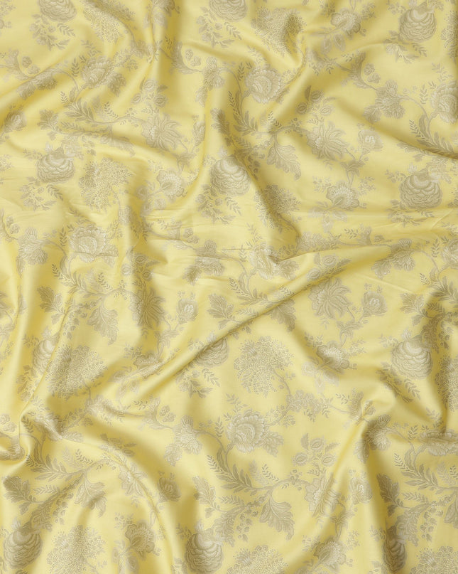 Butter Yellow Digital Print Lawn Fabric 110cm
