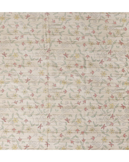 Ivory Cream Digital Print Lawn Fabric 110cm