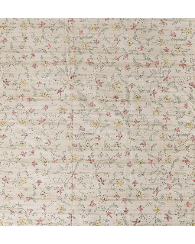 Ivory Cream Digital Print Lawn Fabric 110cm