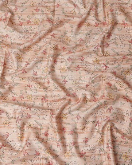 Peach Blush Digital Print Lawn Fabric 110cm