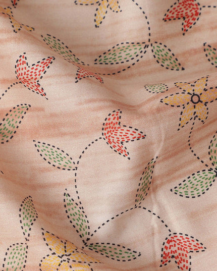 Peach Blush Digital Print Lawn Fabric 110cm