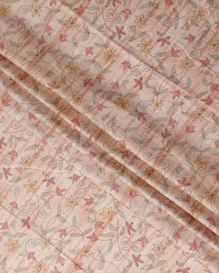 Peach Blush Digital Print Lawn Fabric 110cm