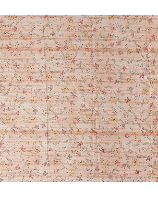 Peach Blush Digital Print Lawn Fabric 110cm