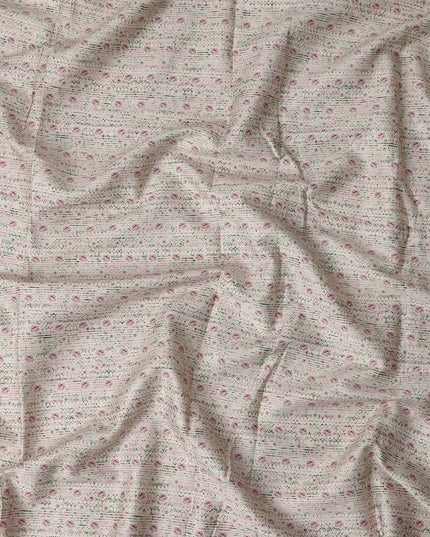 Ivory Cream Digital Print Lawn Fabric 110cm