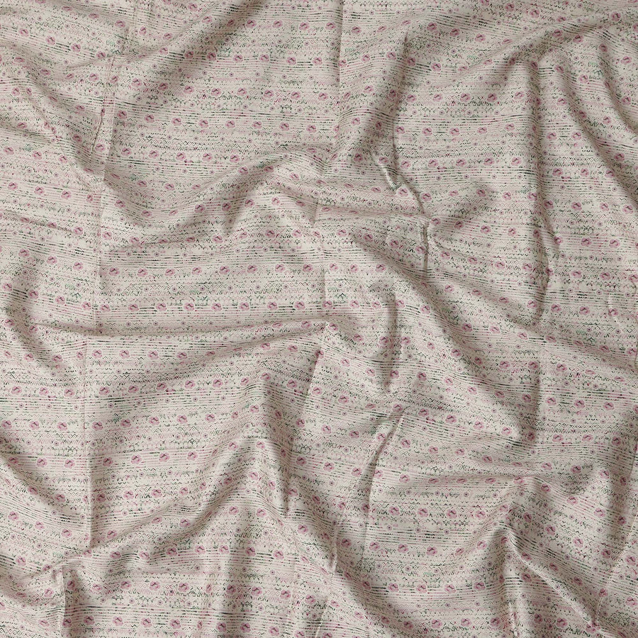 Ivory Cream Digital Print Lawn Fabric 110cm