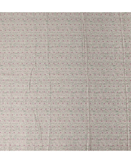Ivory Cream Digital Print Lawn Fabric 110cm