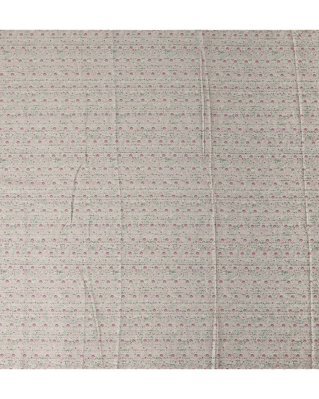 Ivory Cream Digital Print Lawn Fabric 110cm