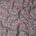 Teal Blue Synthetic Chiffon Fabric 110cm