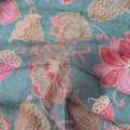 Teal Blue Synthetic Chiffon Fabric 110cm