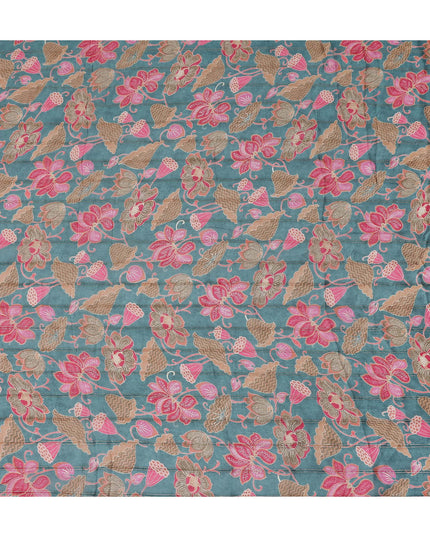 Teal Blue Synthetic Chiffon Fabric 110cm